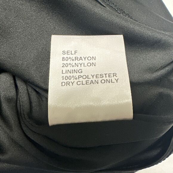 Tadashi Shoji Embroidered Mesh Black Cocktail Dress Blue & Gold Flowers Size 6 - Picture 11 of 13